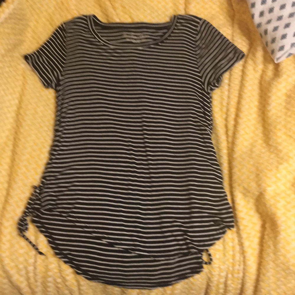 Hollister black/ white shirt. Laces on side